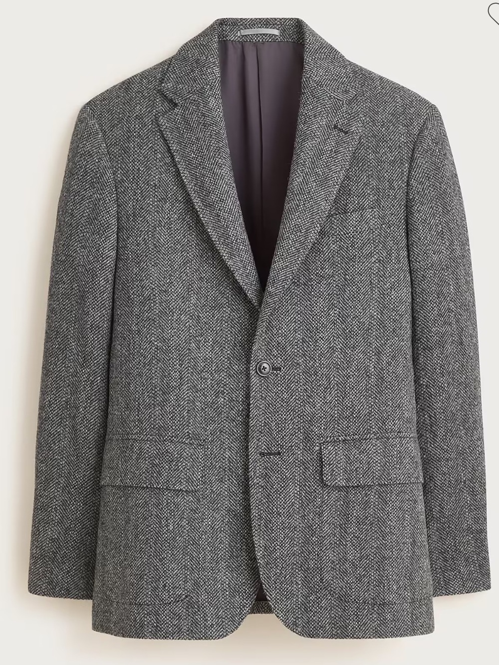 J. Crew Moon Wool Sportcoat Collection Men's Broken Herringbone Tweed Blazer 48R